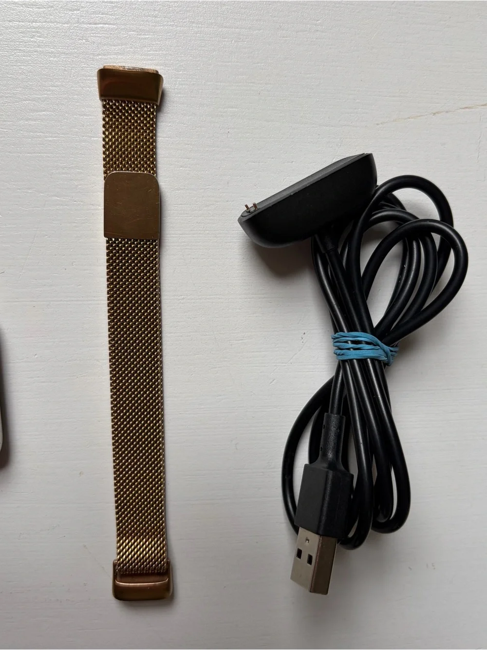 Fitbit Luxe Activity Tracker HR Watch with Gold Adjustable Band and Power Cord